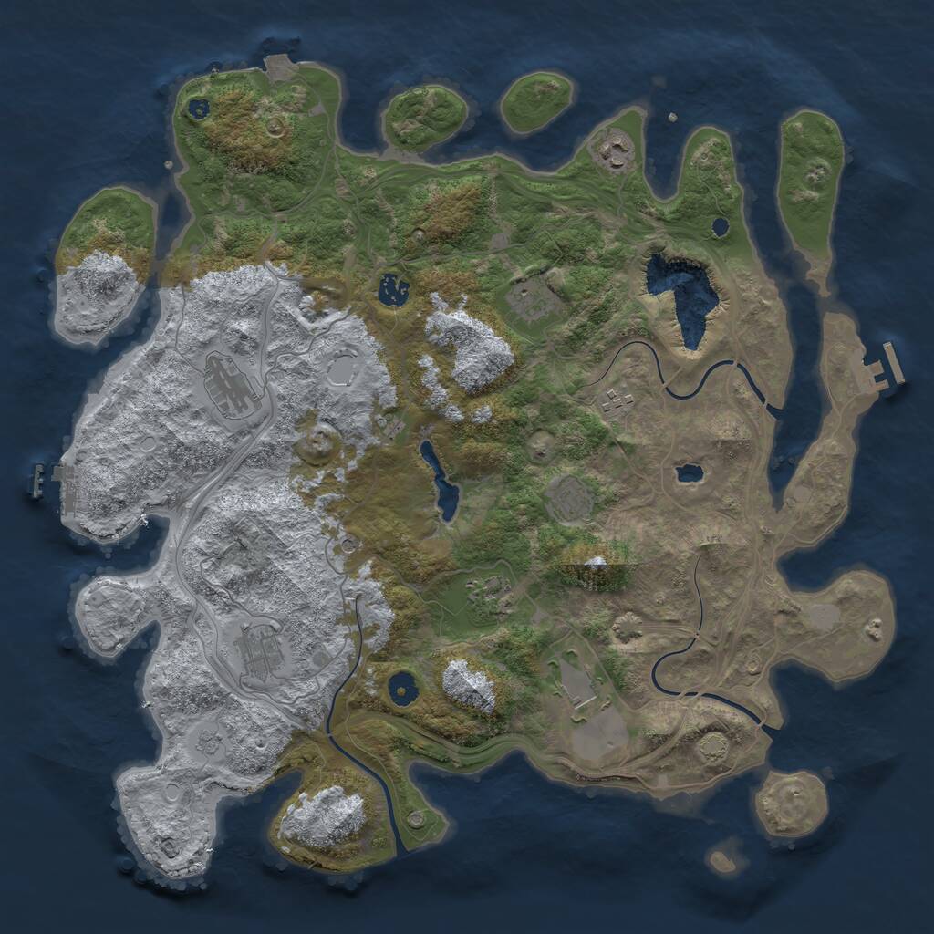 Rust Map: Procedural Map, Size: 4400, Seed: 92728084, 15 Monuments