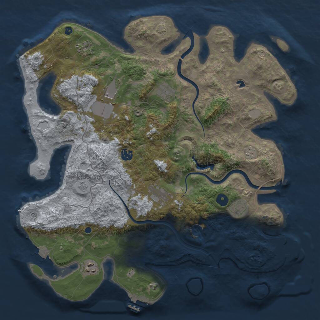 Rust Map: Procedural Map, Size: 4000, Seed: 1380497271, 14 Monuments
