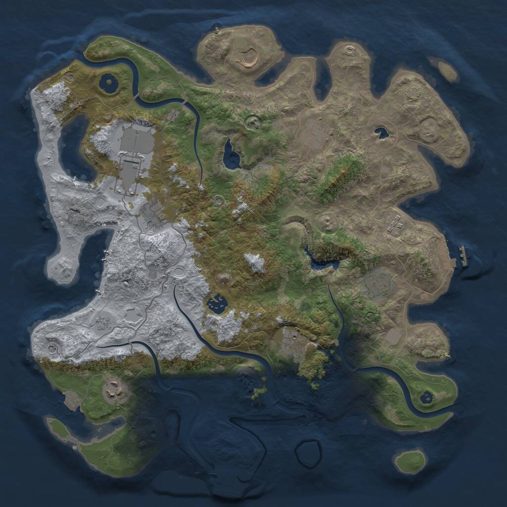 Rust Map: Procedural Map, Size: 4000, Seed: 1380497271, 15 Monuments