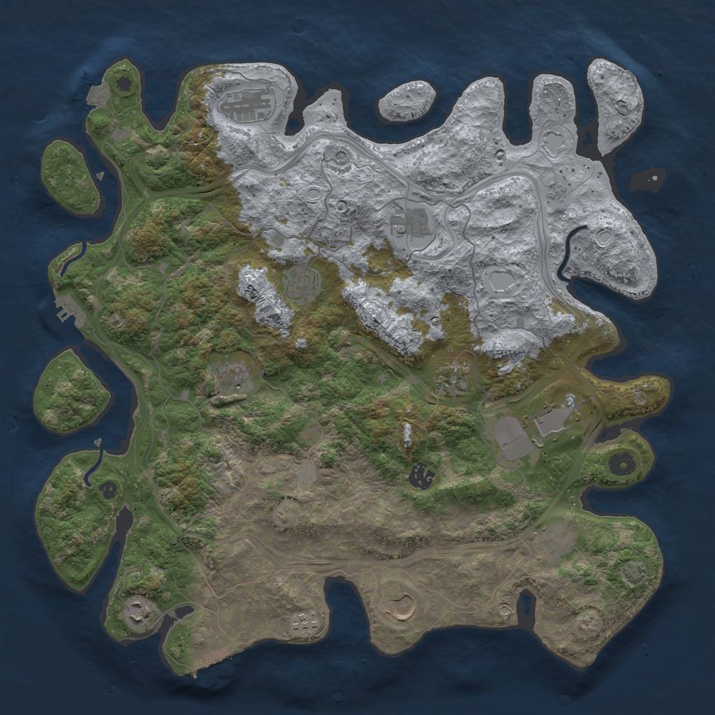 Rust Map: Procedural Map, Size: 4250, Seed: 1665201650, 19 Monuments