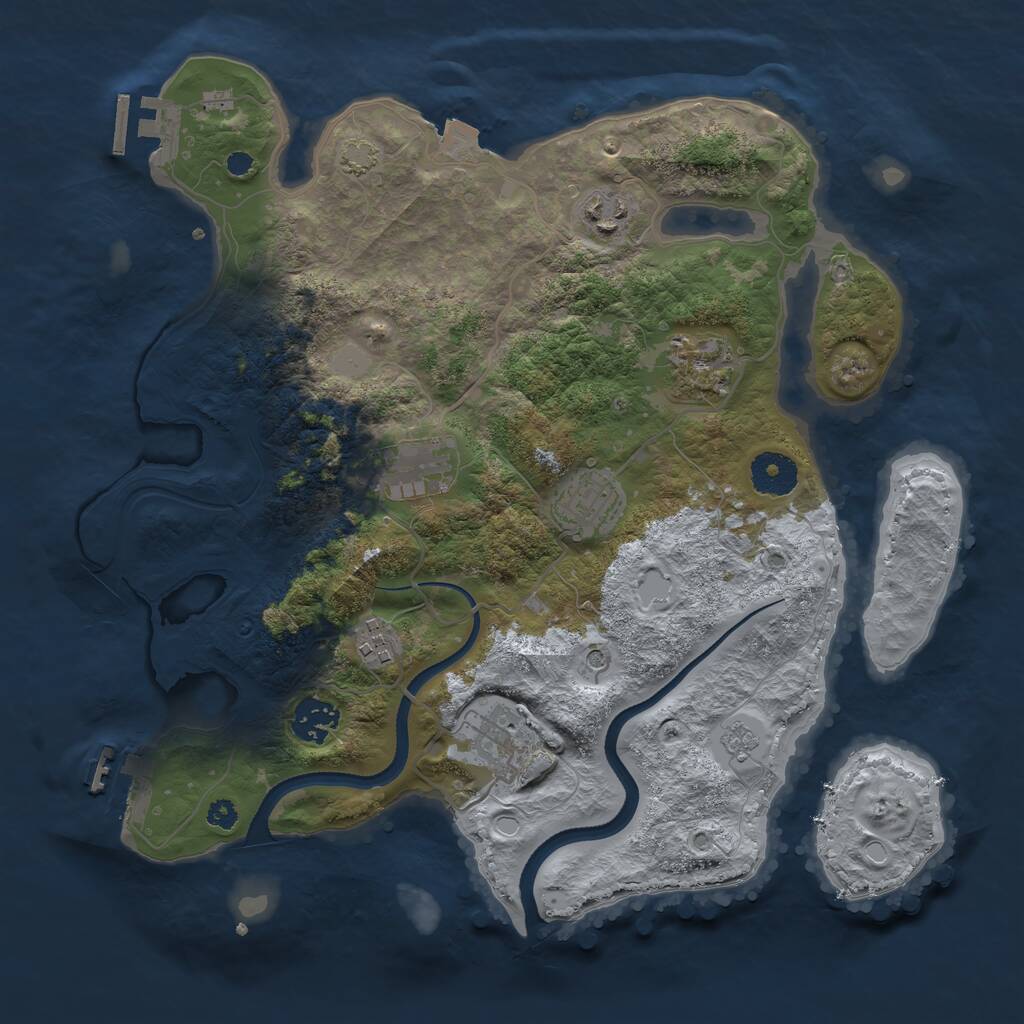 Rust Map: Procedural Map, Size: 3400, Seed: 68988600, 13 Monuments