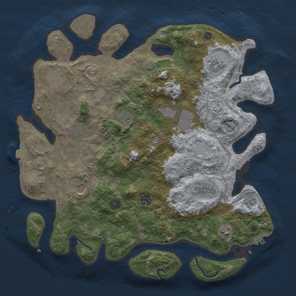 Rust Map: Procedural Map, Size: 4000, Seed: 1146562134, 17 Monuments