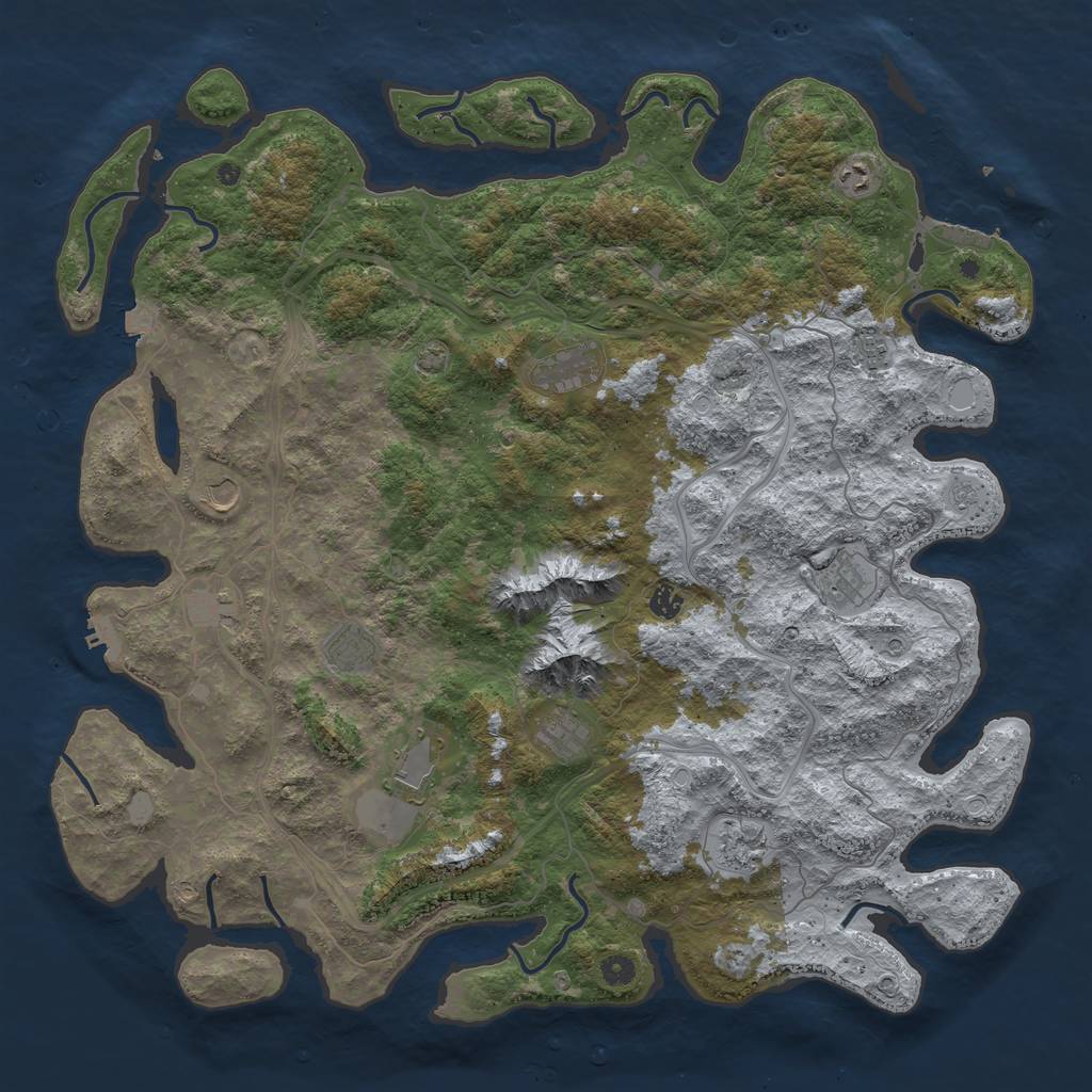 Rust Map: Procedural Map, Size: 5000, Seed: 148079216, 19 Monuments