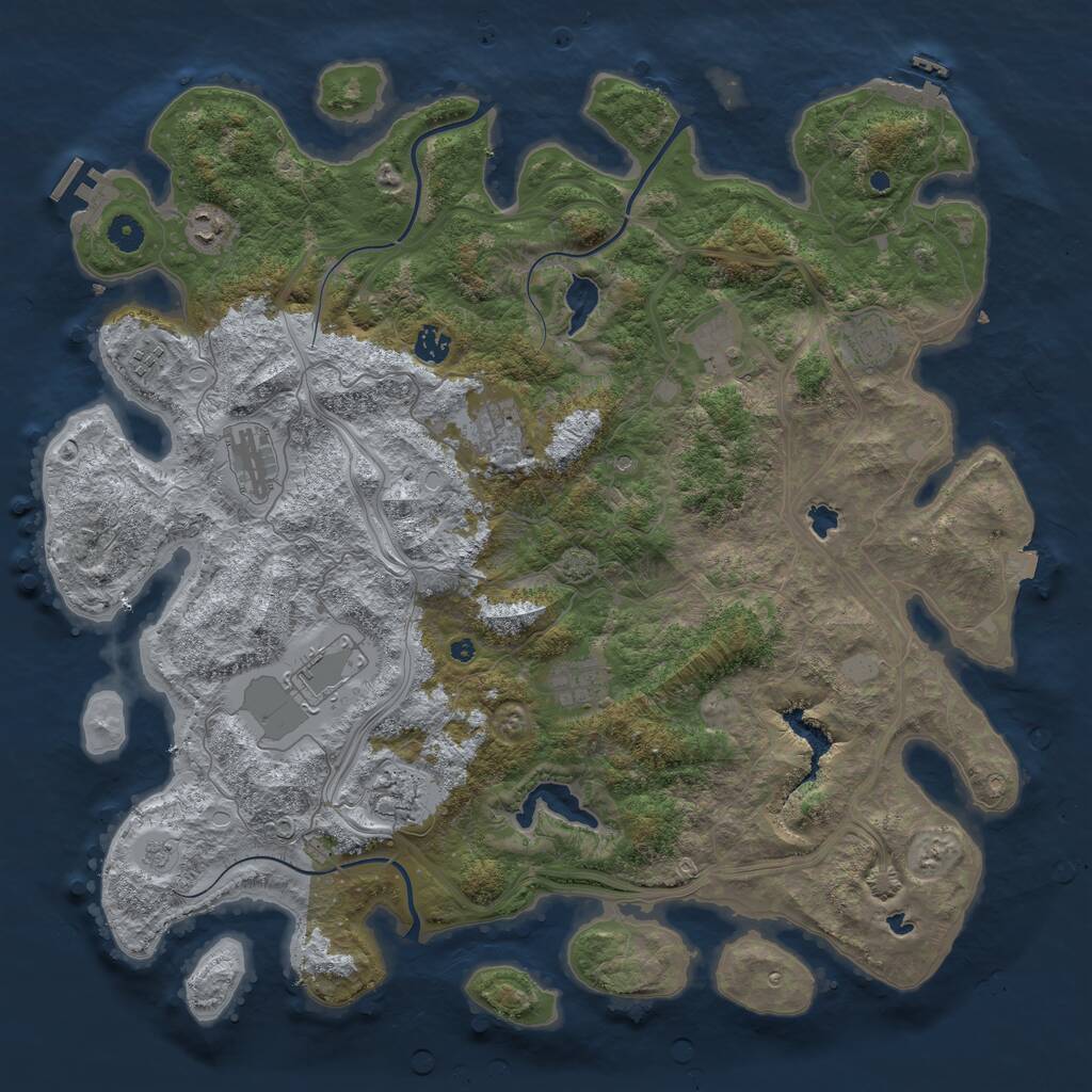 Rust Map: Procedural Map, Size: 4550, Seed: 31, 16 Monuments