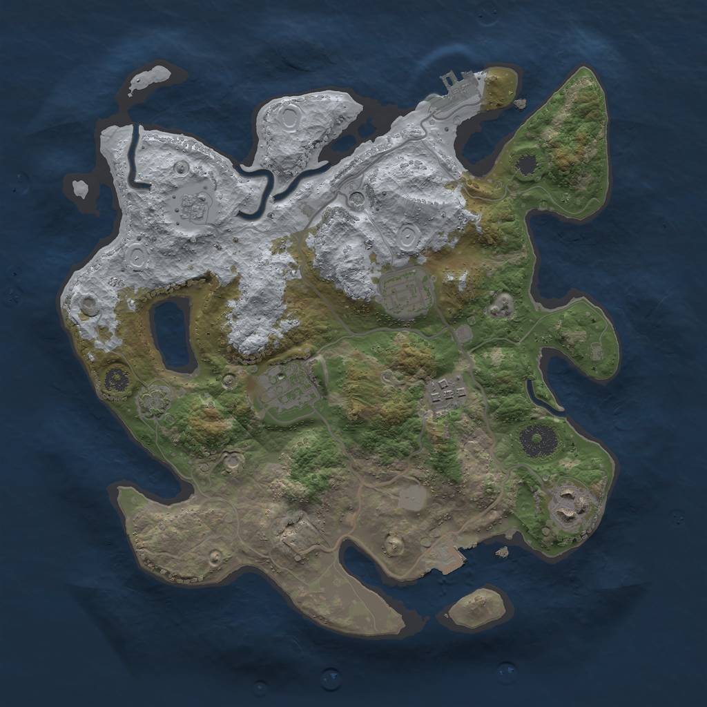 Rust Map: Procedural Map, Size: 3000, Seed: 12912, 11 Monuments