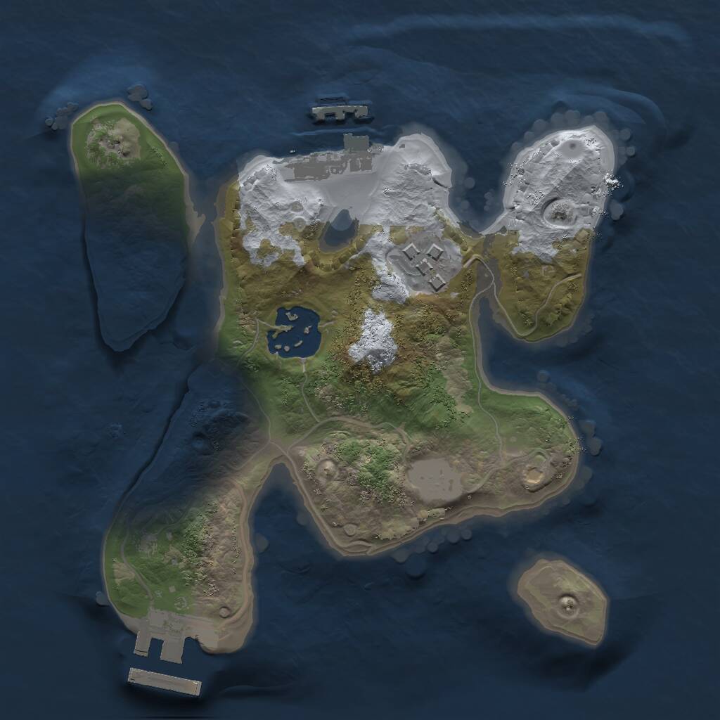 Rust Map: Procedural Map, Size: 1997, Seed: 555985634, 5 Monuments