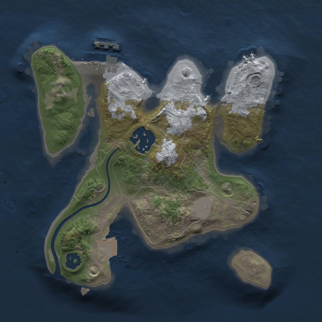 Rust Map: Procedural Map, Size: 1997, Seed: 555985634, 3 Monuments