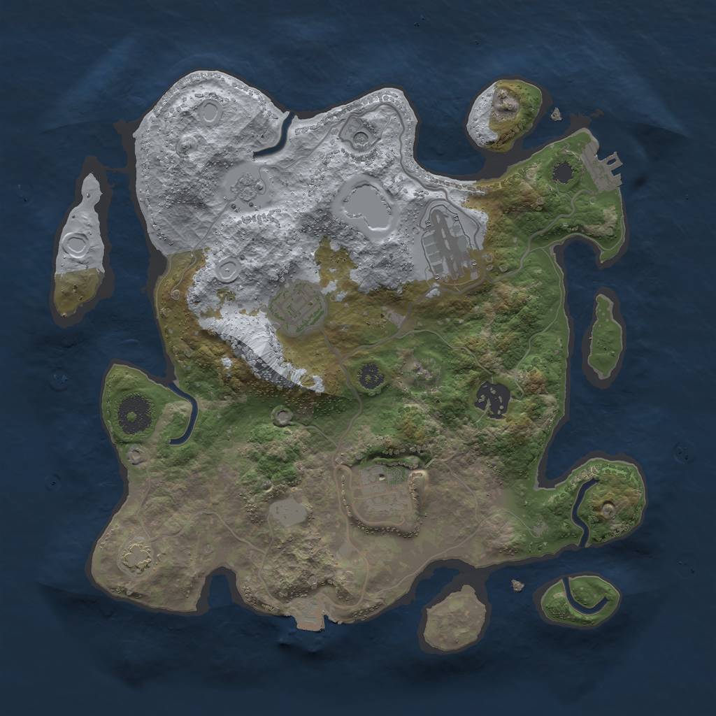 Rust Map: Procedural Map, Size: 3000, Seed: 662804009, 11 Monuments