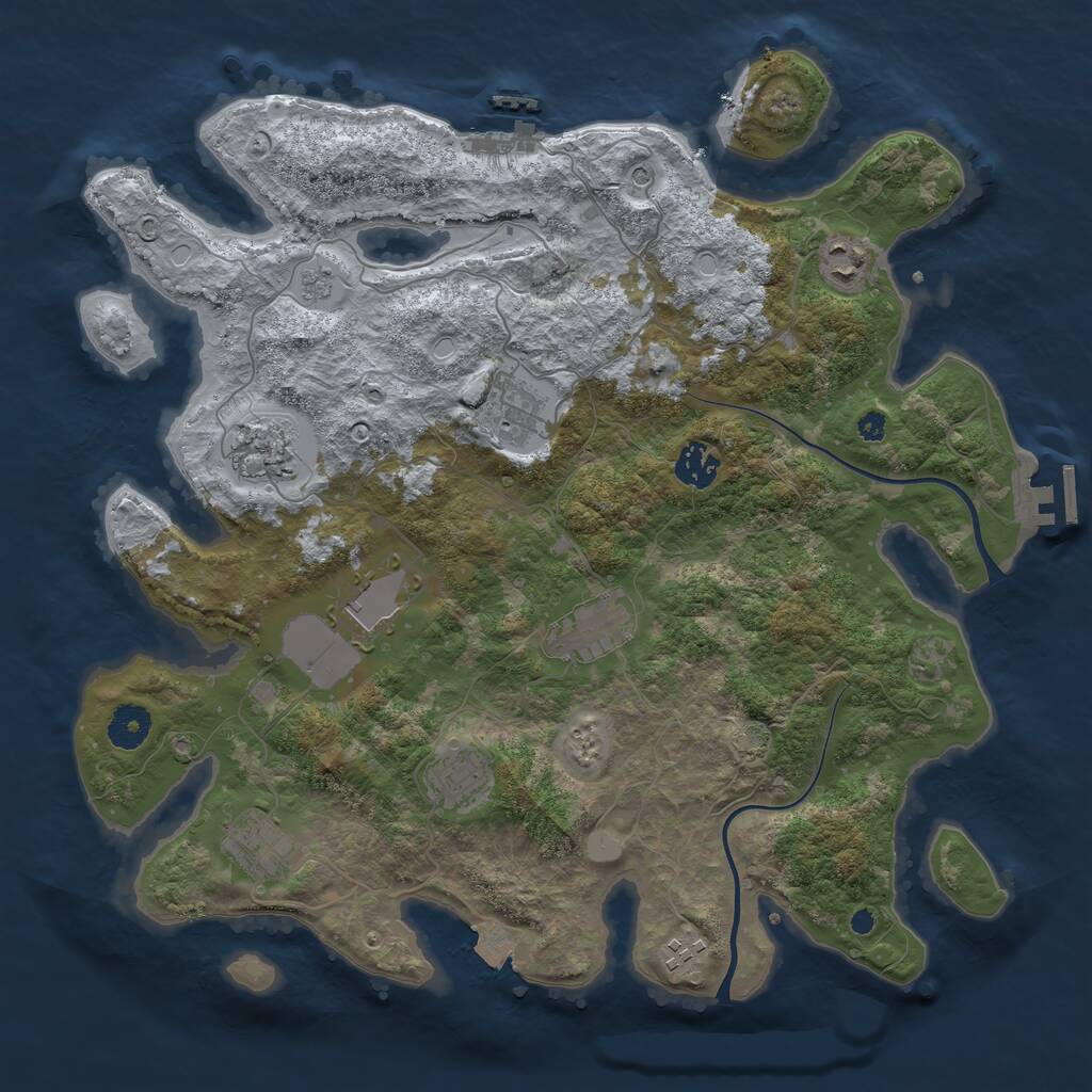 Rust Map: Procedural Map, Size: 3750, Seed: 17020311, 15 Monuments
