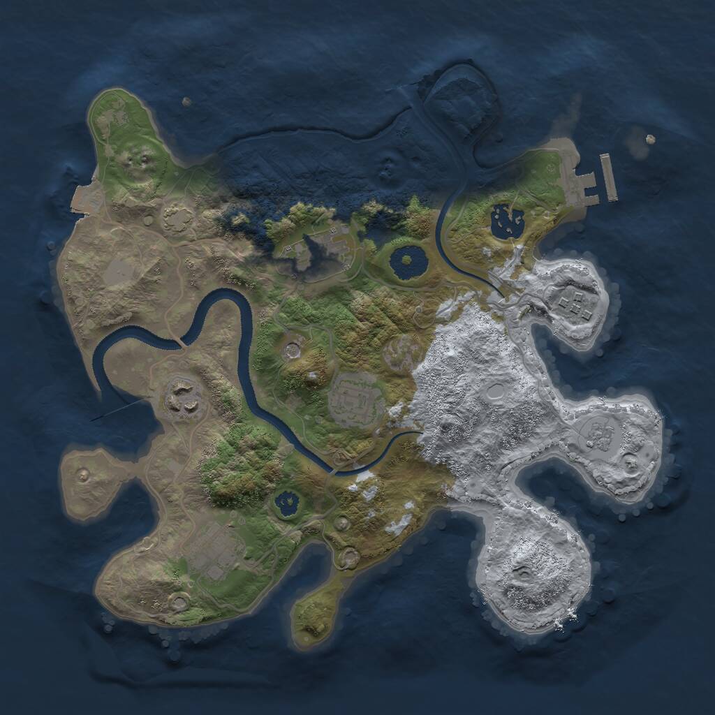 Rust Map: Procedural Map, Size: 3000, Seed: 691376, 11 Monuments