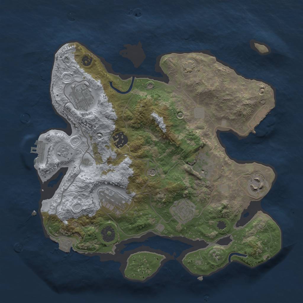 Rust Map: Procedural Map, Size: 3000, Seed: 110003516, 14 Monuments