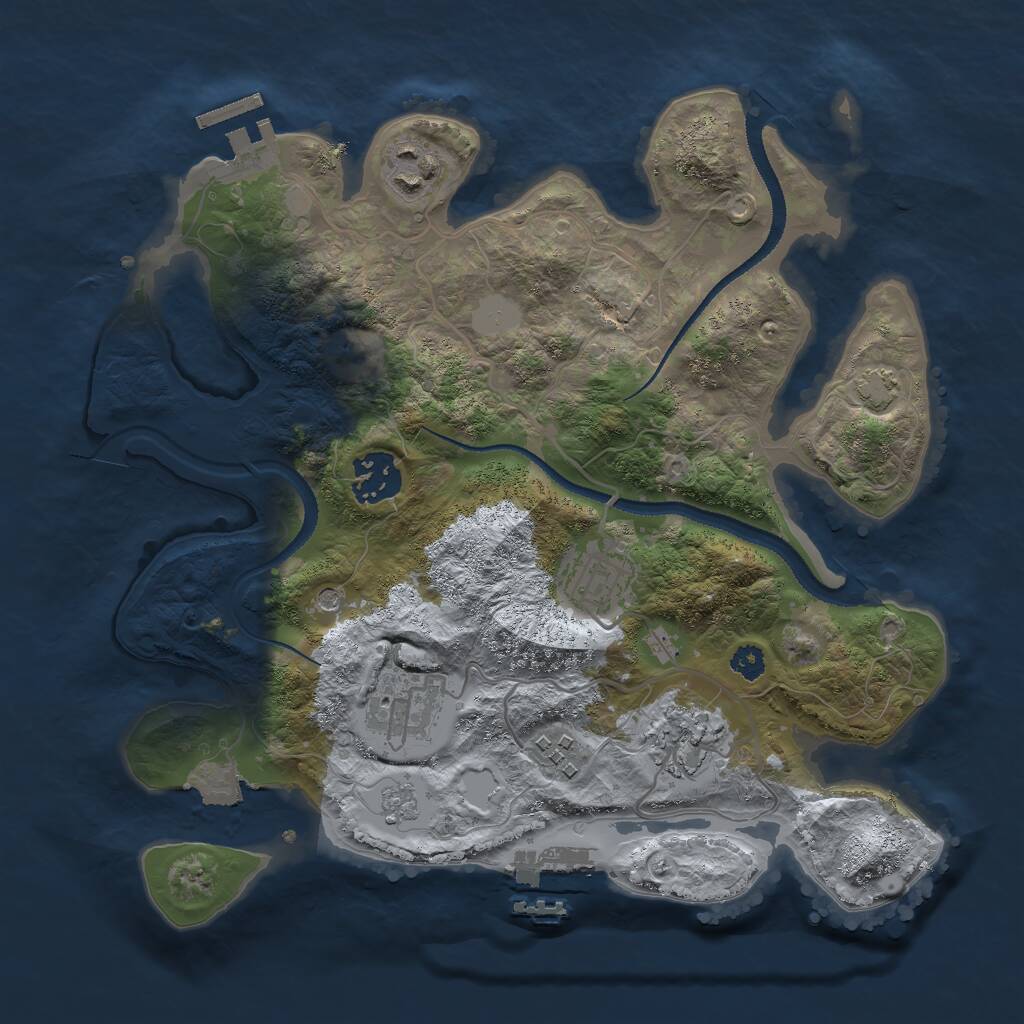 Rust Map: Procedural Map, Size: 3000, Seed: 806600375, 12 Monuments