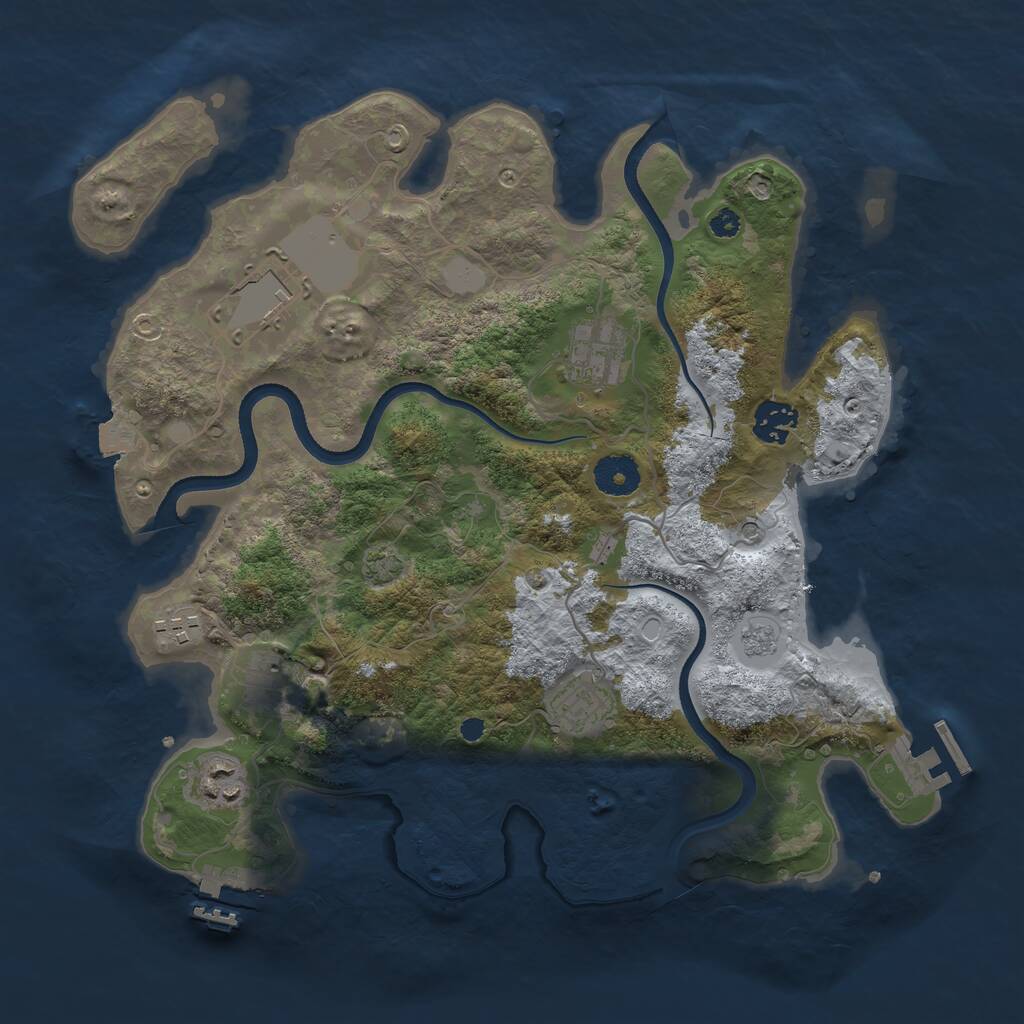 Rust Map: Procedural Map, Size: 3500, Seed: 70256806, 13 Monuments