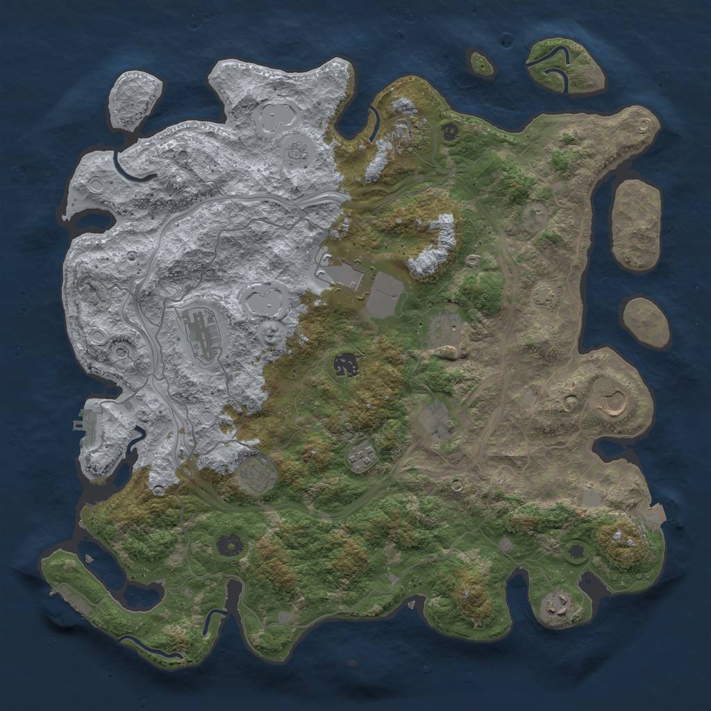 Rust Map: Procedural Map, Size: 4250, Seed: 1849375832, 18 Monuments