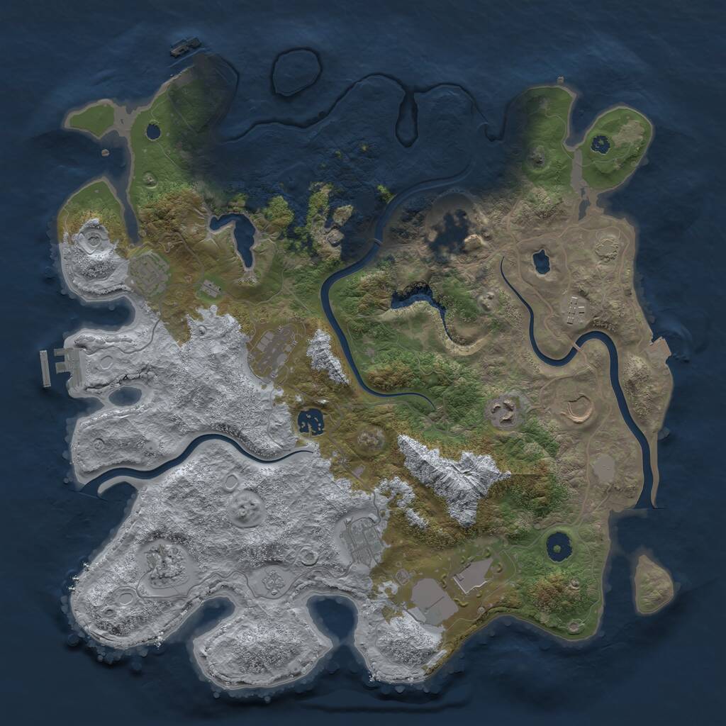 Rust Map: Procedural Map, Size: 4000, Seed: 57144077, 16 Monuments