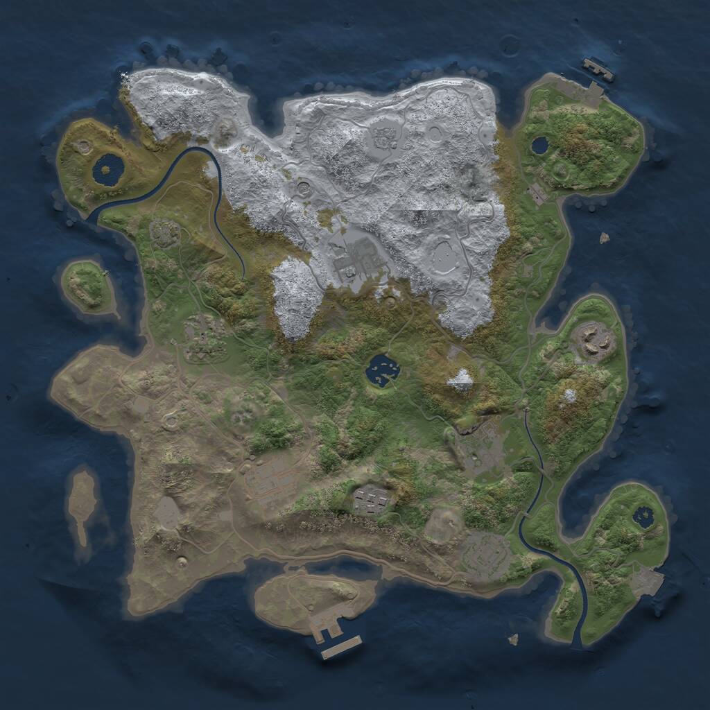 Rust Map: Procedural Map, Size: 3400, Seed: 37418651, 14 Monuments