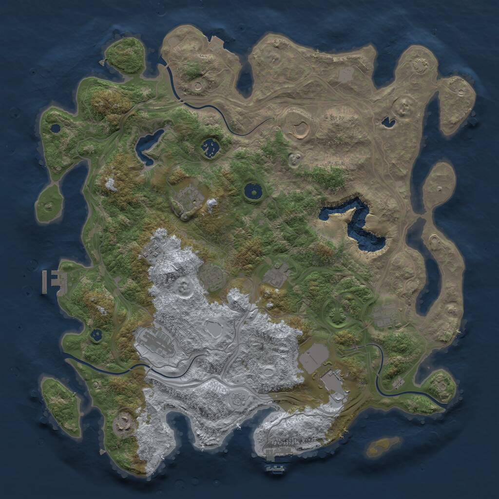 Rust Map: Procedural Map, Size: 4300, Seed: 58311433, 16 Monuments