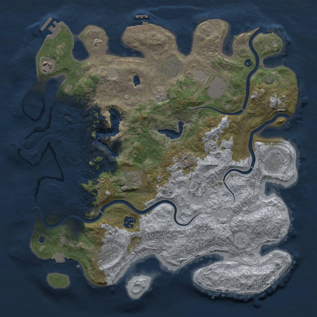 Rust Map: Procedural Map, Size: 4000, Seed: 24346086, 15 Monuments