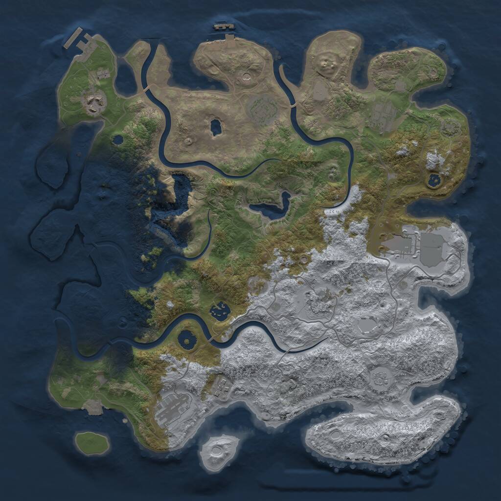 Rust Map: Procedural Map, Size: 4000, Seed: 24346086, 14 Monuments