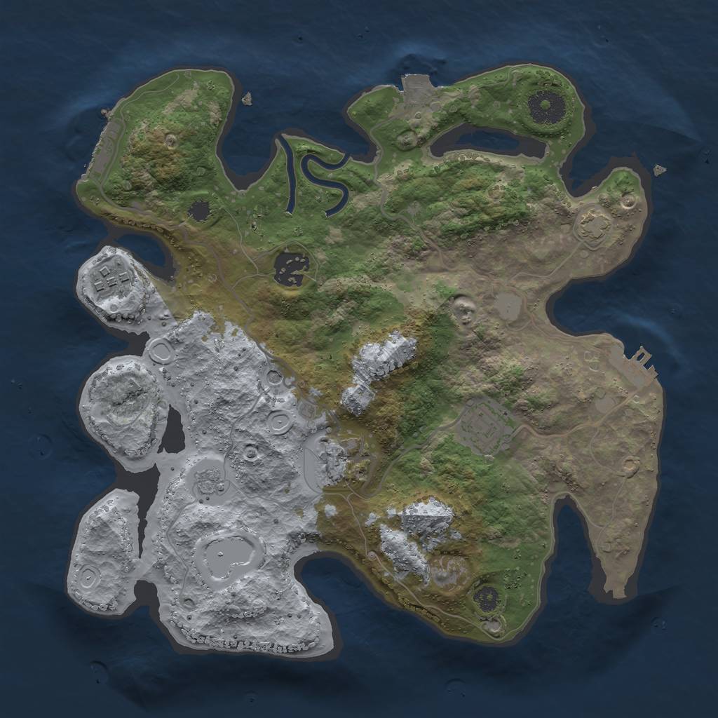 Rust Map: Procedural Map, Size: 3000, Seed: 305637163, 12 Monuments