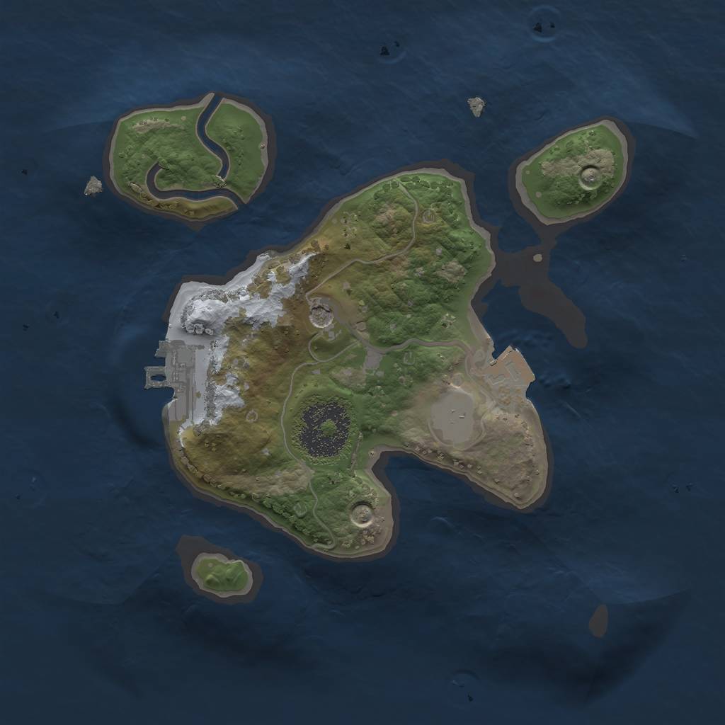 Rust Map: Procedural Map, Size: 2000, Seed: 44559403, 5 Monuments