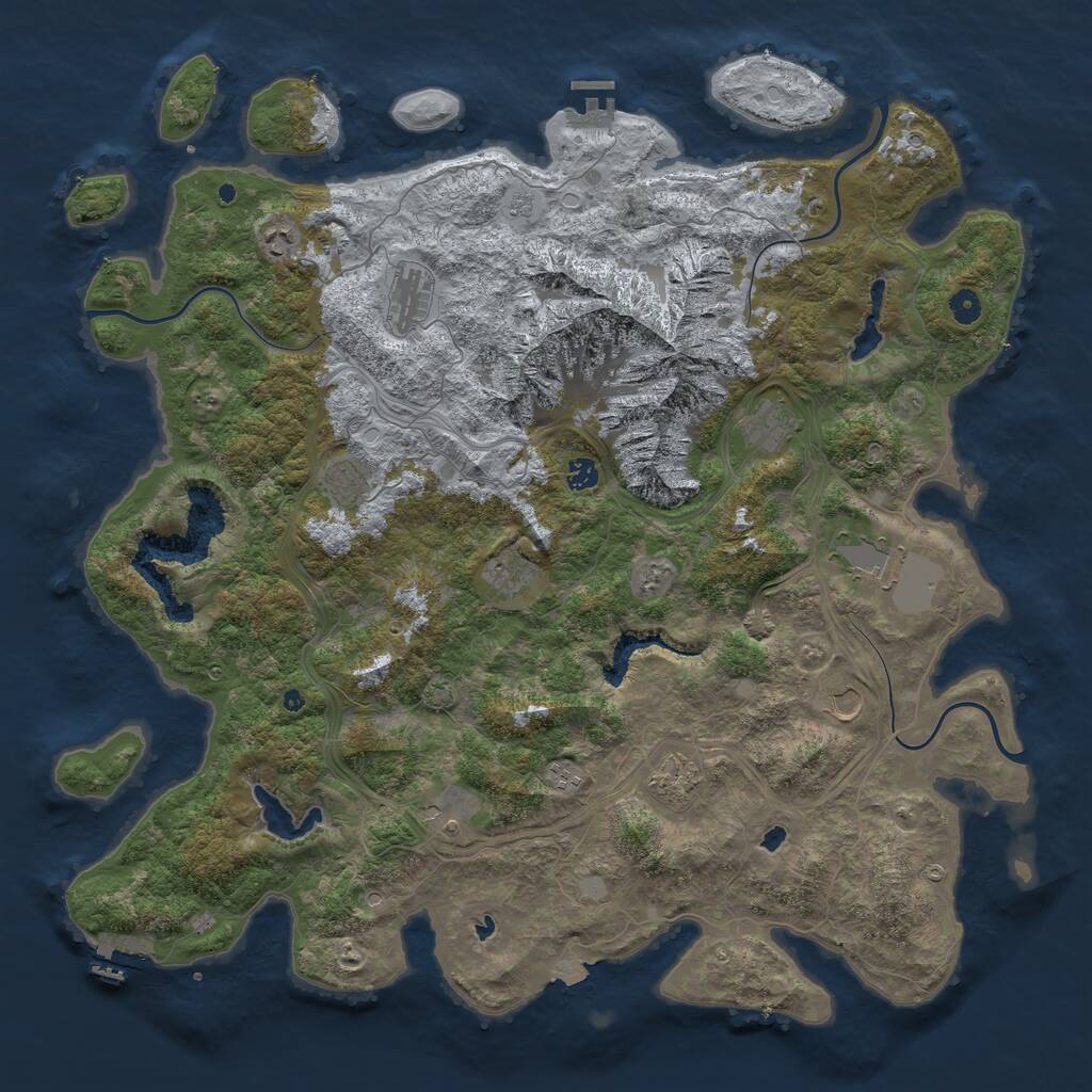 Rust Map: Procedural Map, Size: 5000, Seed: 29347, 17 Monuments