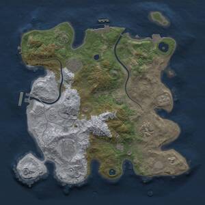 Thumbnail Rust Map: Procedural Map, Size: 3000, Seed: 874175442, 10 Monuments