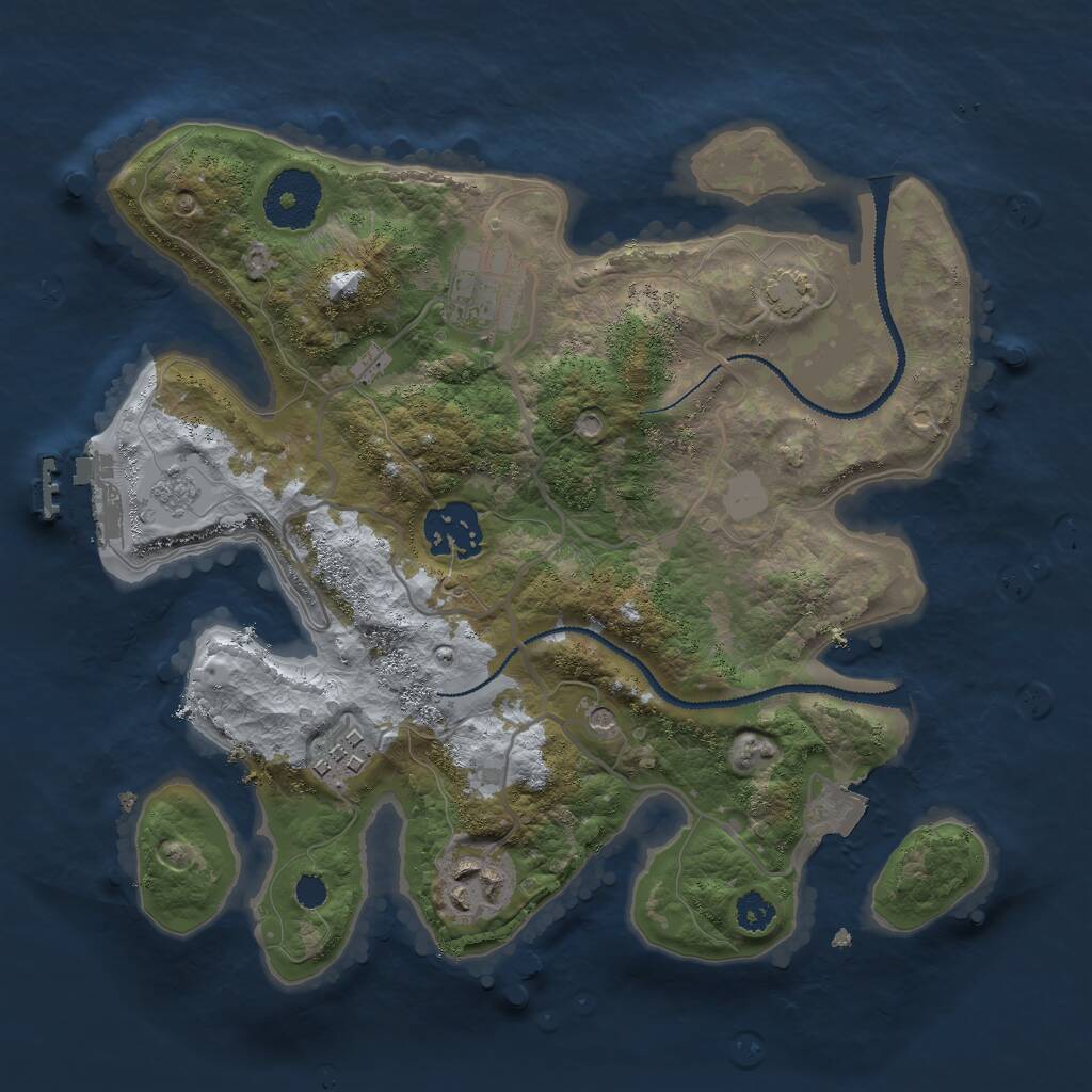 Rust Map: Procedural Map, Size: 2800, Seed: 4440728, 9 Monuments
