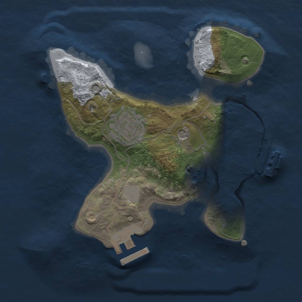 Rust Map: Procedural Map, Size: 2000, Seed: 64353, 5 Monuments