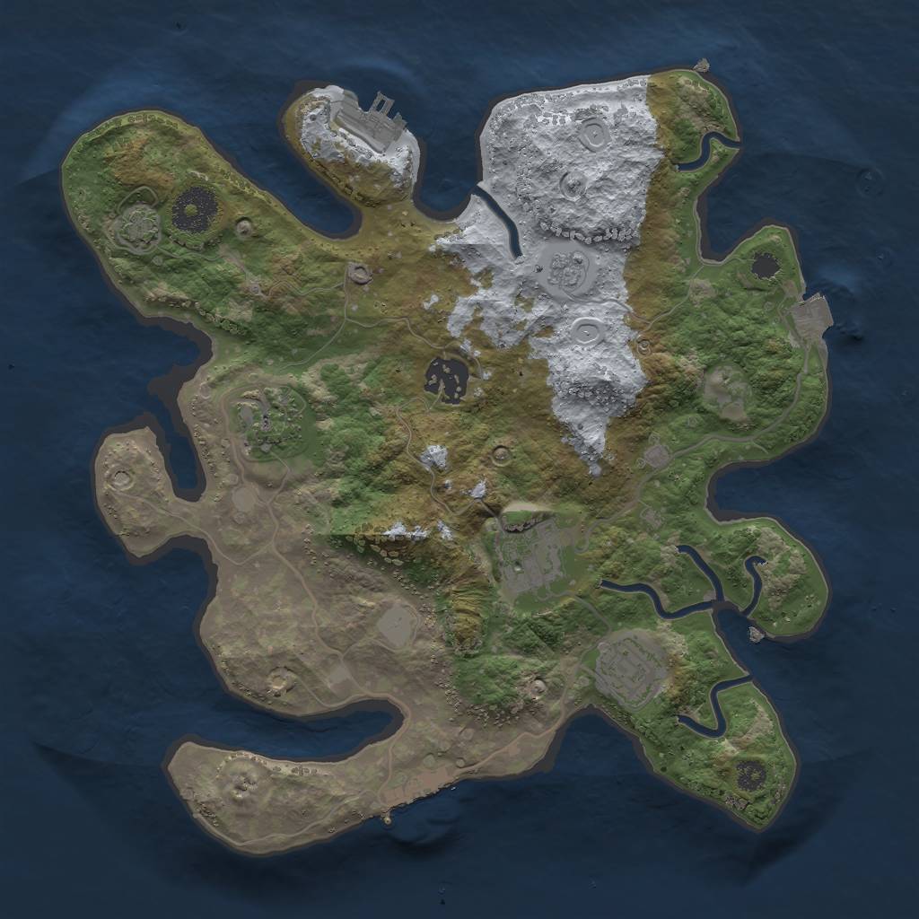 Rust Map: Procedural Map, Size: 3000, Seed: 39347610, 11 Monuments