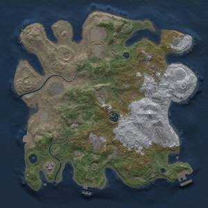 Thumbnail Rust Map: Procedural Map, Size: 3500, Seed: 233323, 15 Monuments