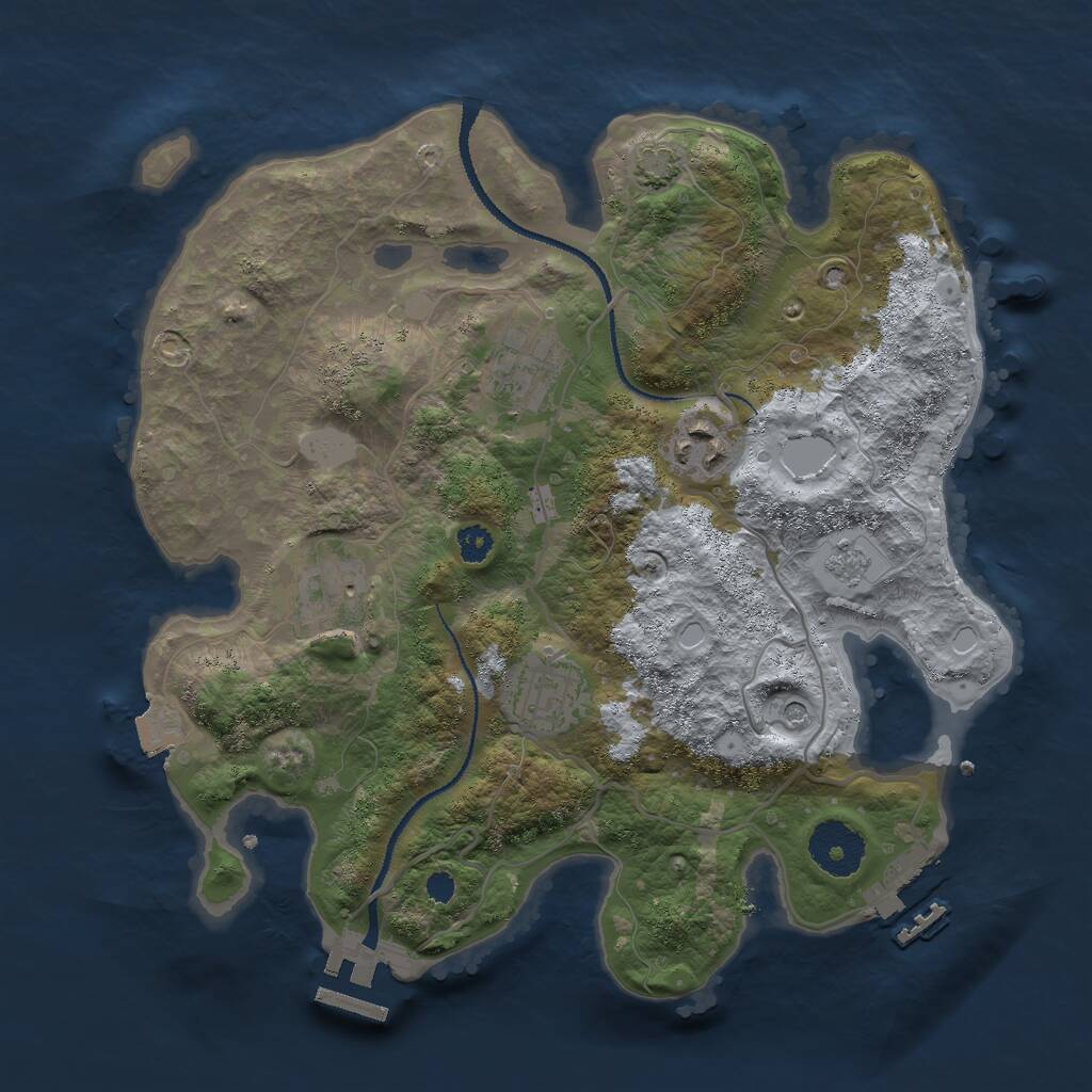 Rust Map: Procedural Map, Size: 3000, Seed: 298, 10 Monuments