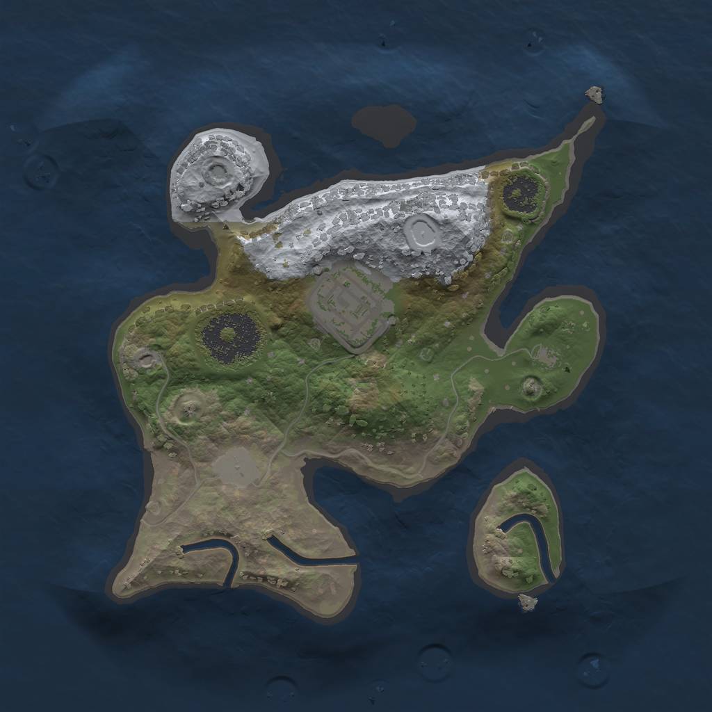 Rust Map: Procedural Map, Size: 2000, Seed: 5643, 4 Monuments