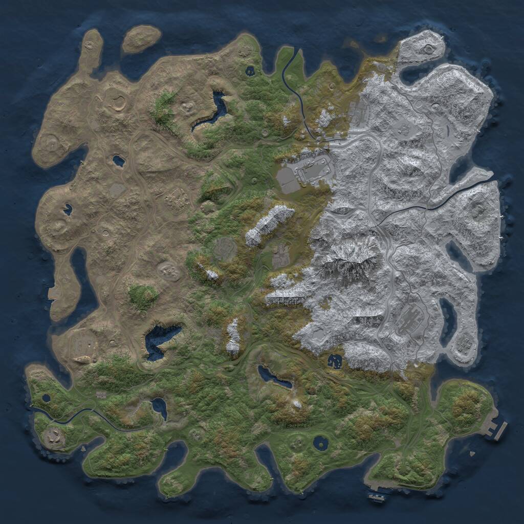 Rust Map: Procedural Map, Size: 5200, Seed: 5124, 17 Monuments