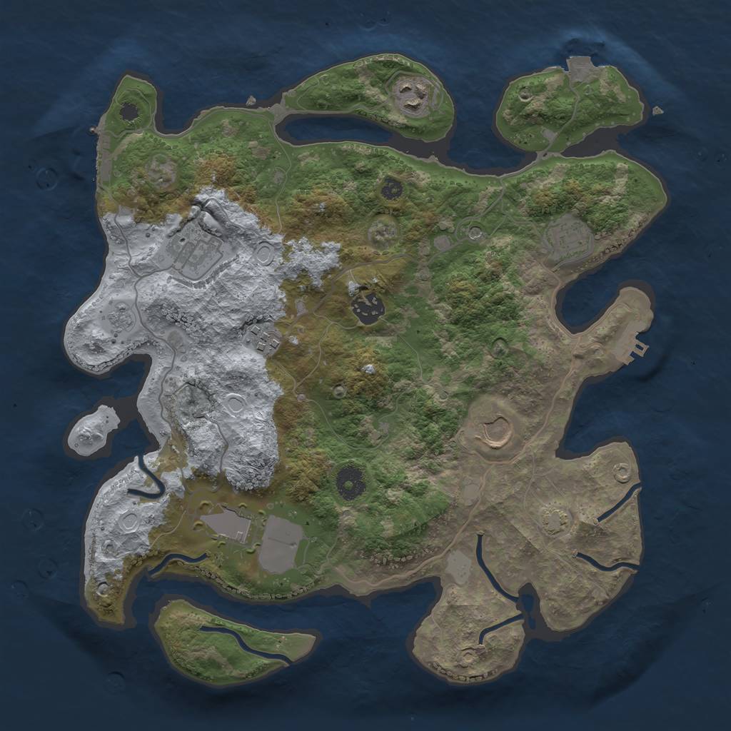 Rust Map: Procedural Map, Size: 3500, Seed: 4981, 15 Monuments
