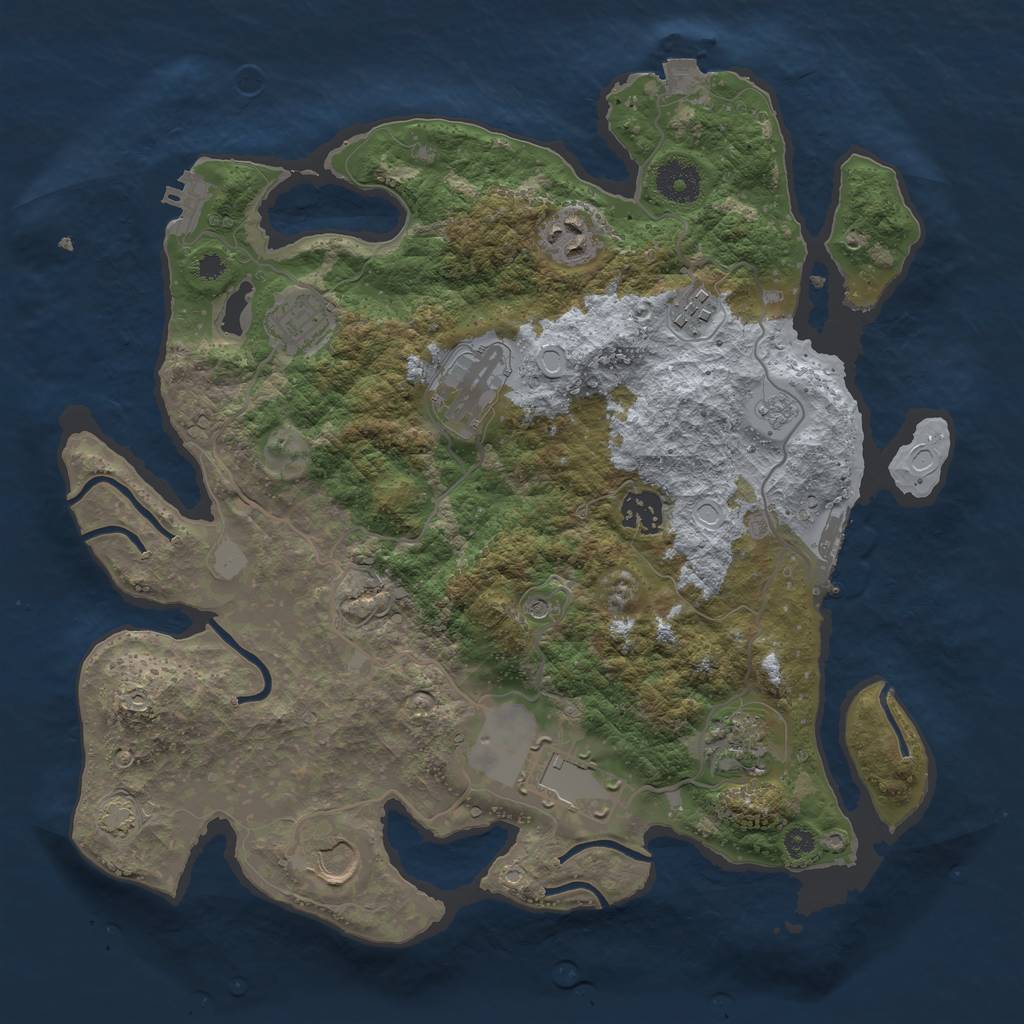 Rust Map: Procedural Map, Size: 3500, Seed: 292916582, 16 Monuments