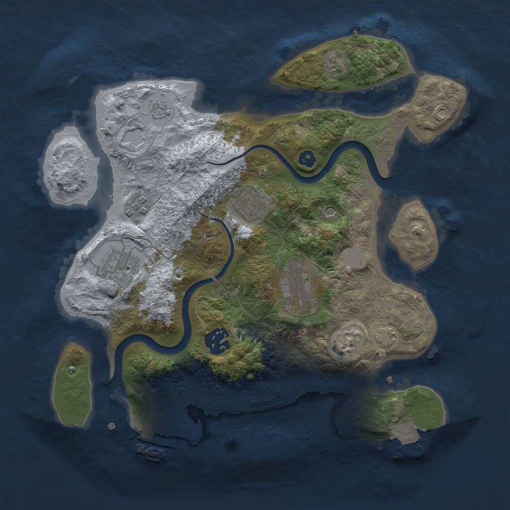 Rust Map: Procedural Map, Size: 3000, Seed: 7312508, 10 Monuments