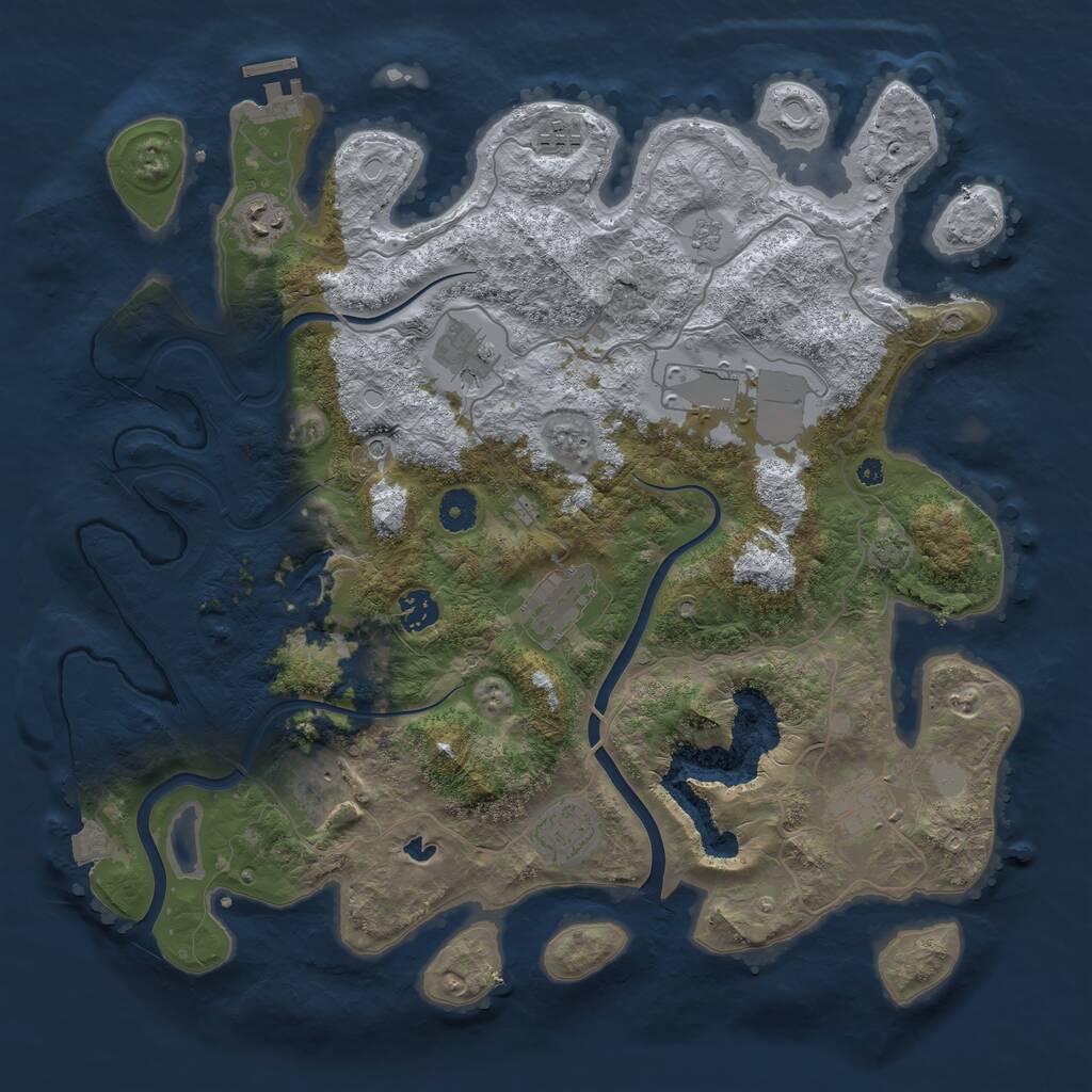 Rust Map: Procedural Map, Size: 4000, Seed: 121756820, 14 Monuments