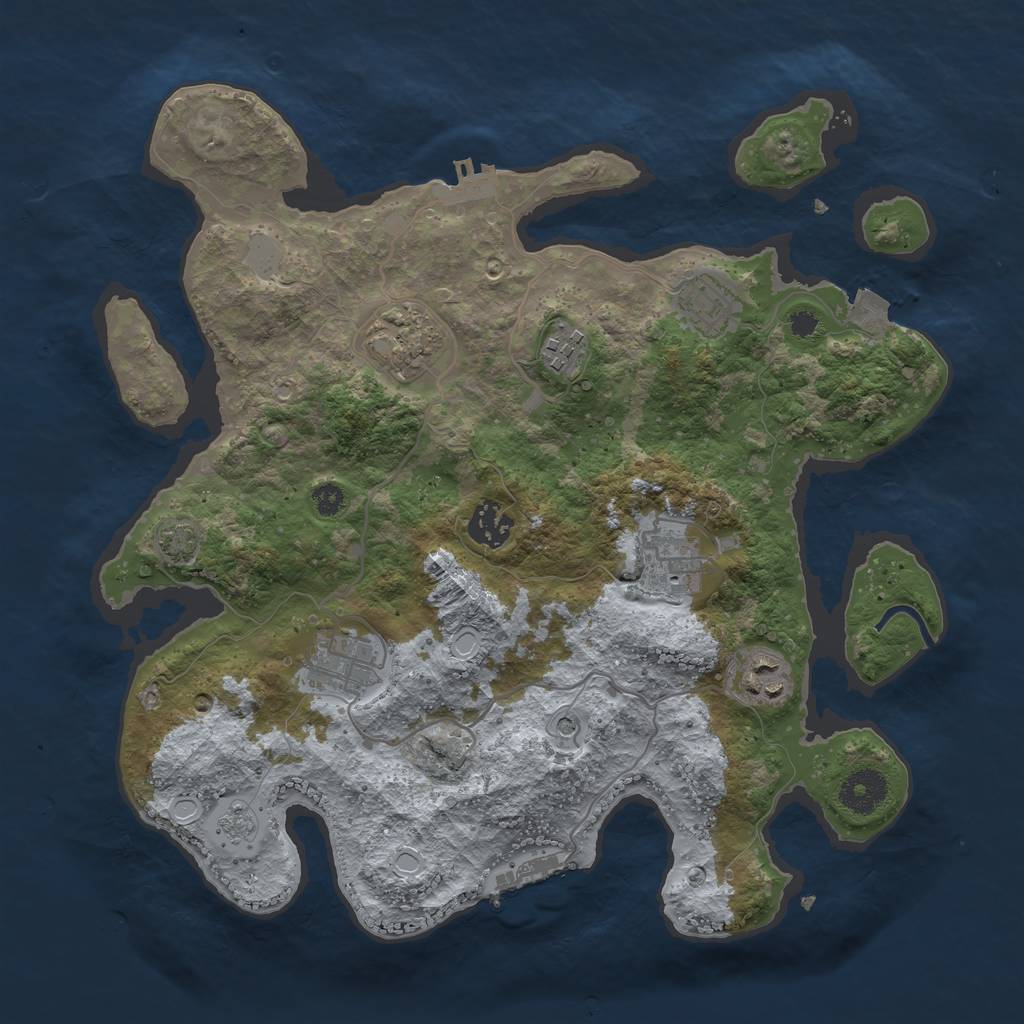 Rust Map: Procedural Map, Size: 3400, Seed: 5794070, 15 Monuments