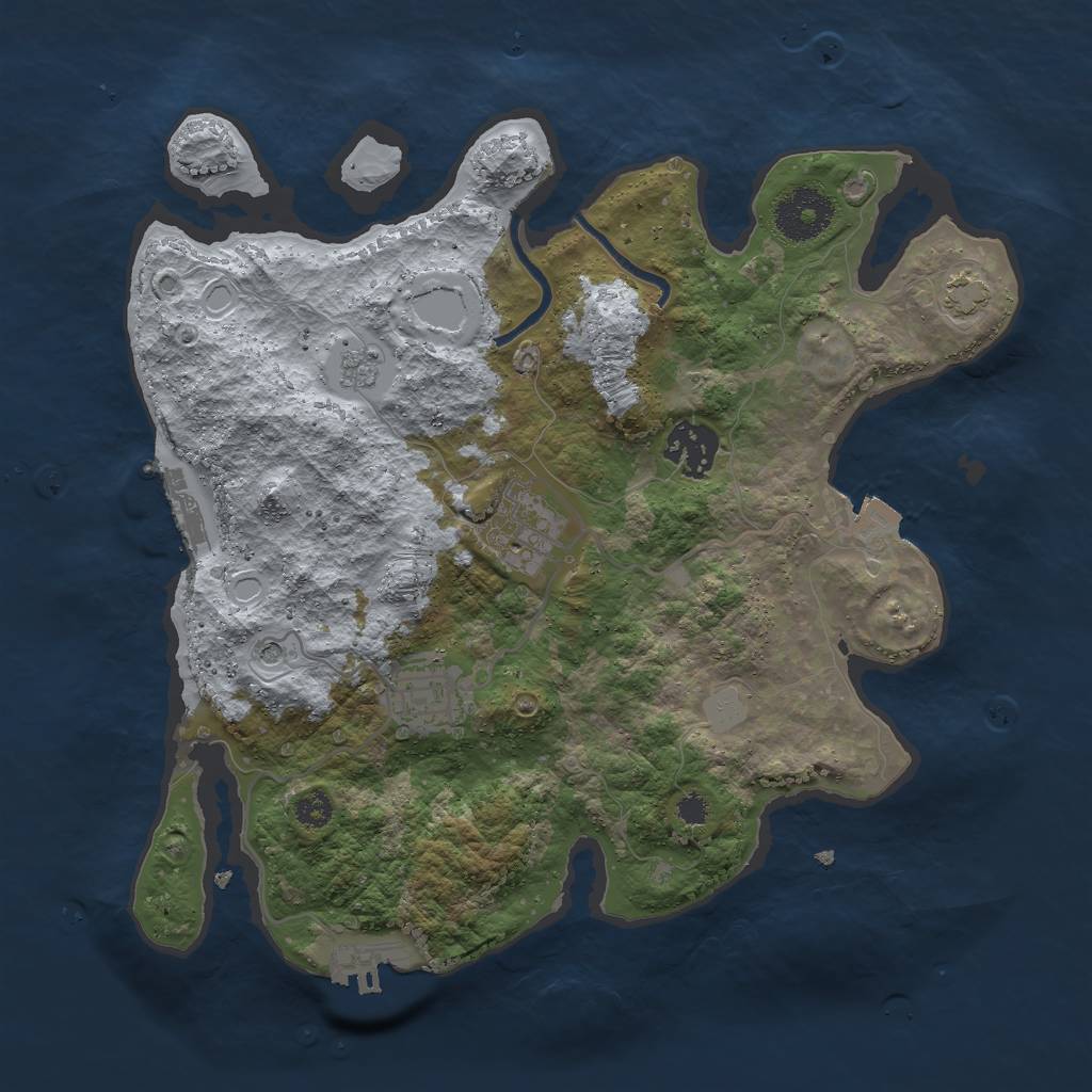 Rust Map: Procedural Map, Size: 3000, Seed: 7158026, 11 Monuments