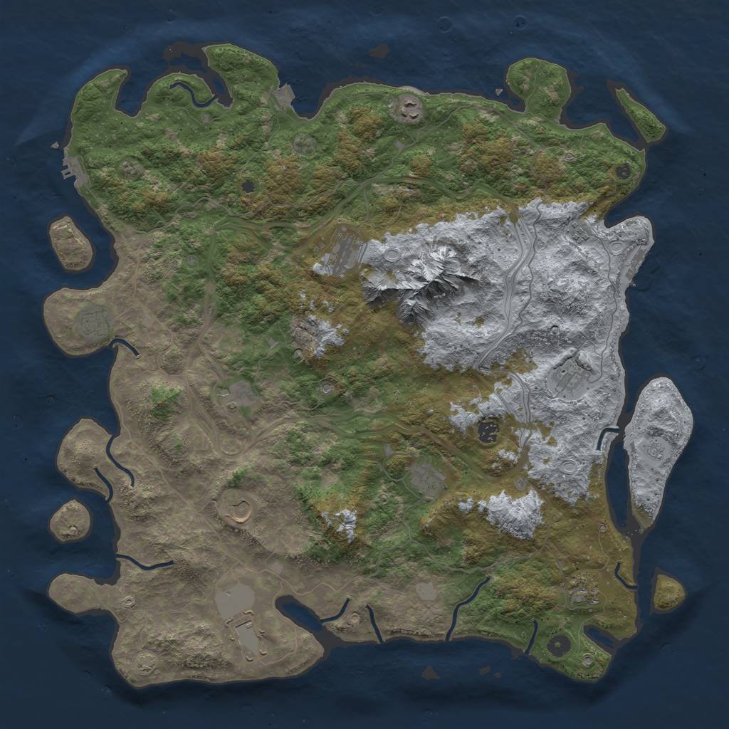 Rust Map: Procedural Map, Size: 5000, Seed: 1975678140, 19 Monuments