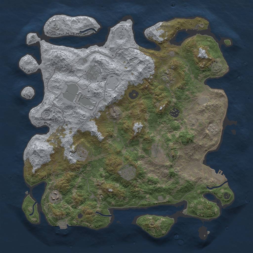Rust Map: Procedural Map, Size: 4000, Seed: 1671182111, 16 Monuments