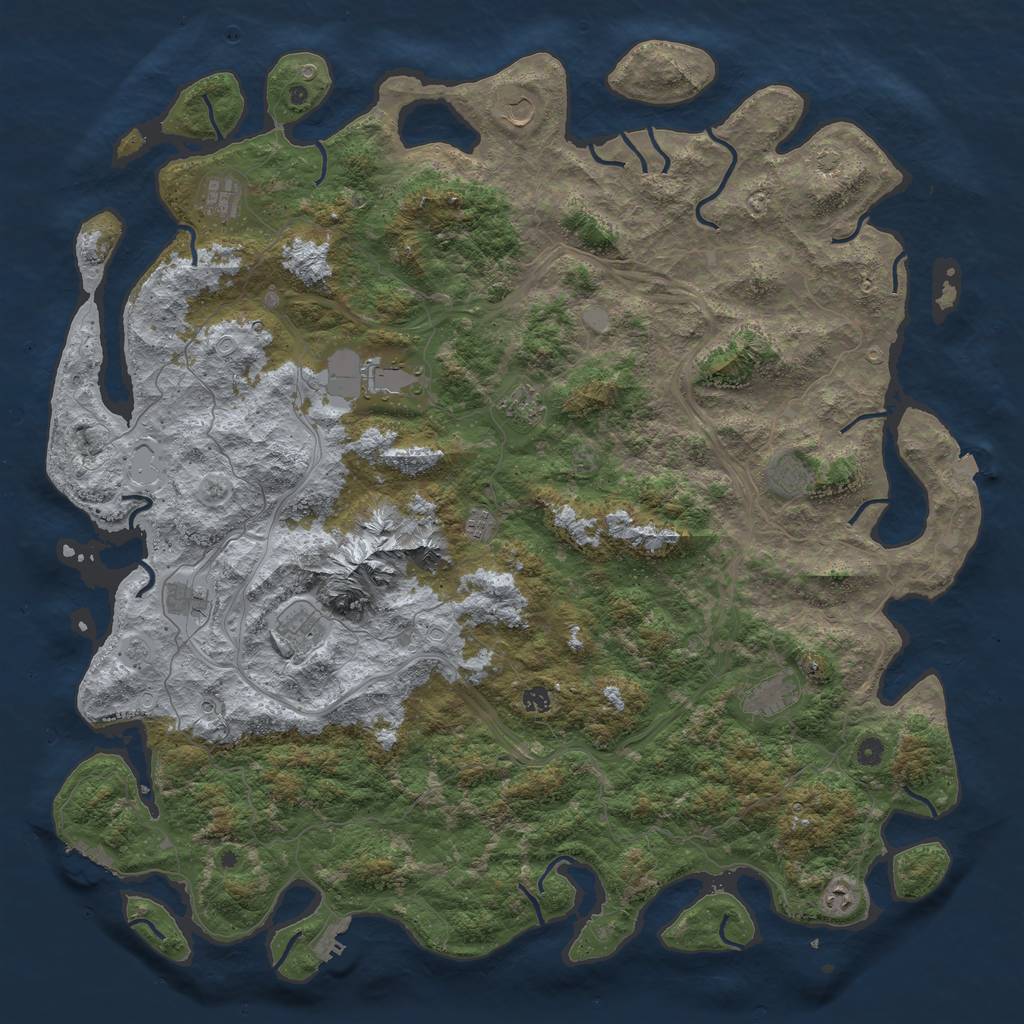 Rust Map: Procedural Map, Size: 5555, Seed: 16456156, 19 Monuments