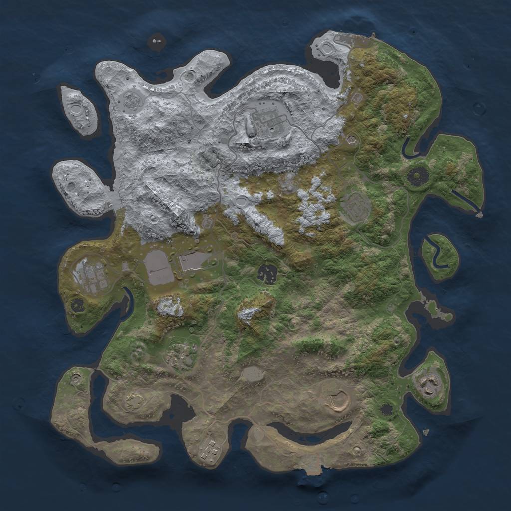 Rust Map: Procedural Map, Size: 3750, Seed: 3556996, 16 Monuments