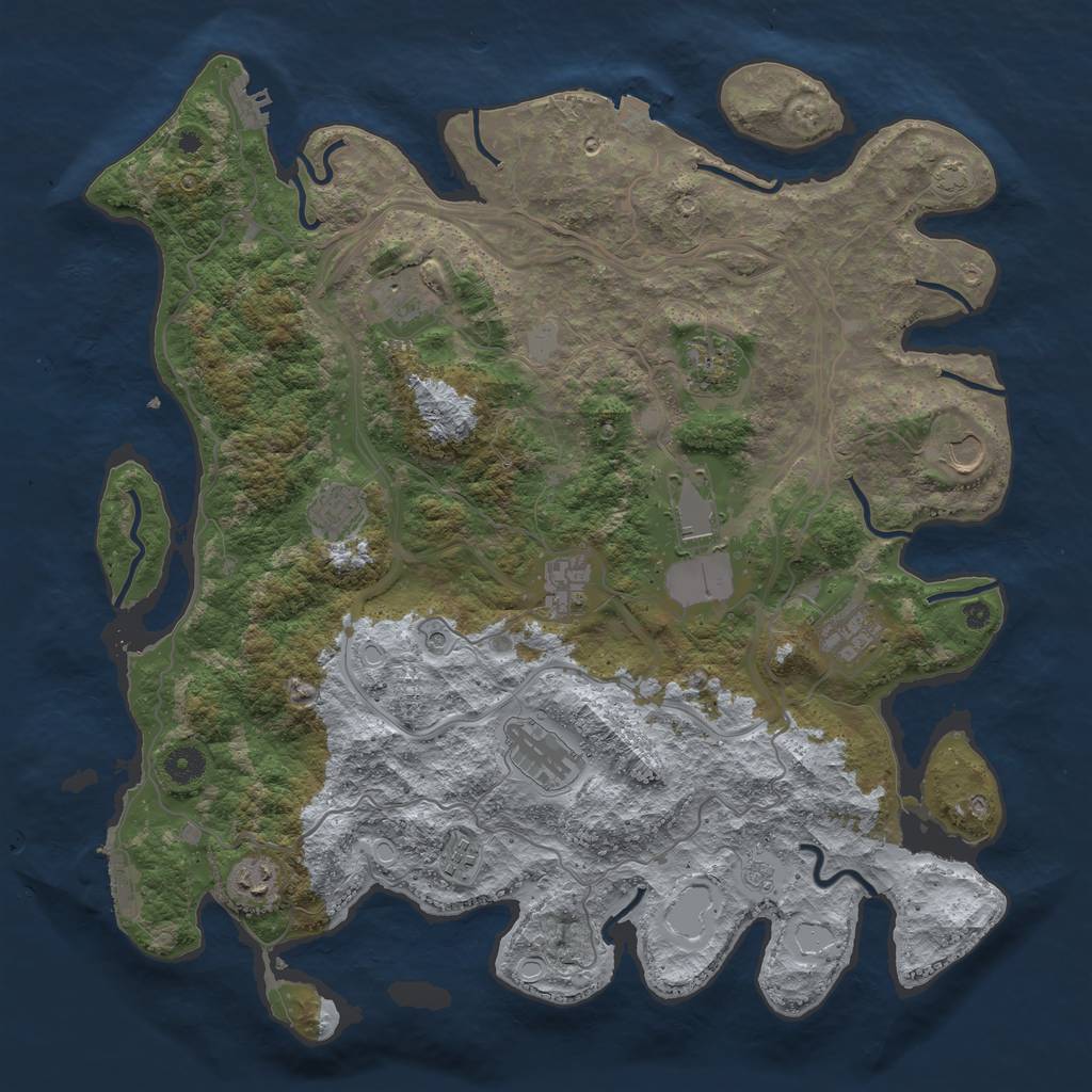 Rust Map: Procedural Map, Size: 4250, Seed: 981886675, 18 Monuments