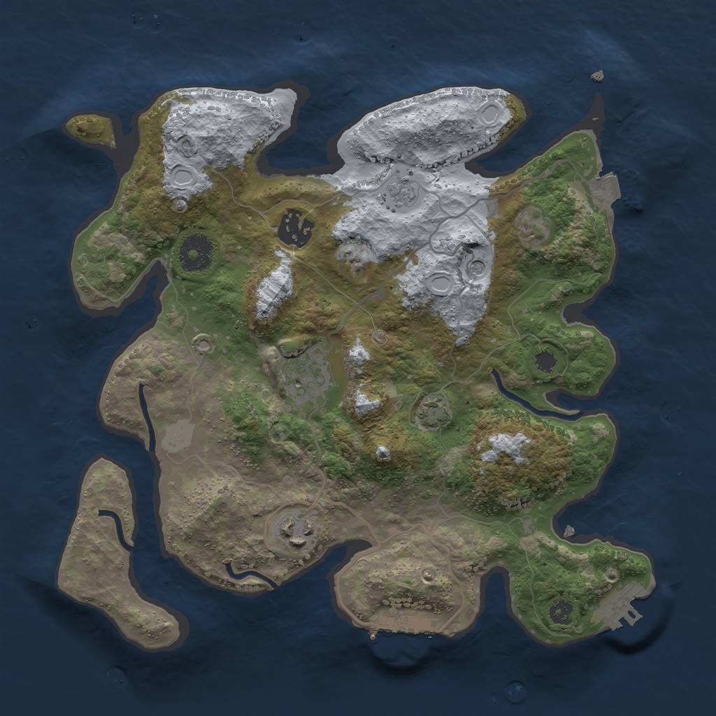 Rust Map: Procedural Map, Size: 3000, Seed: 1249146983, 11 Monuments