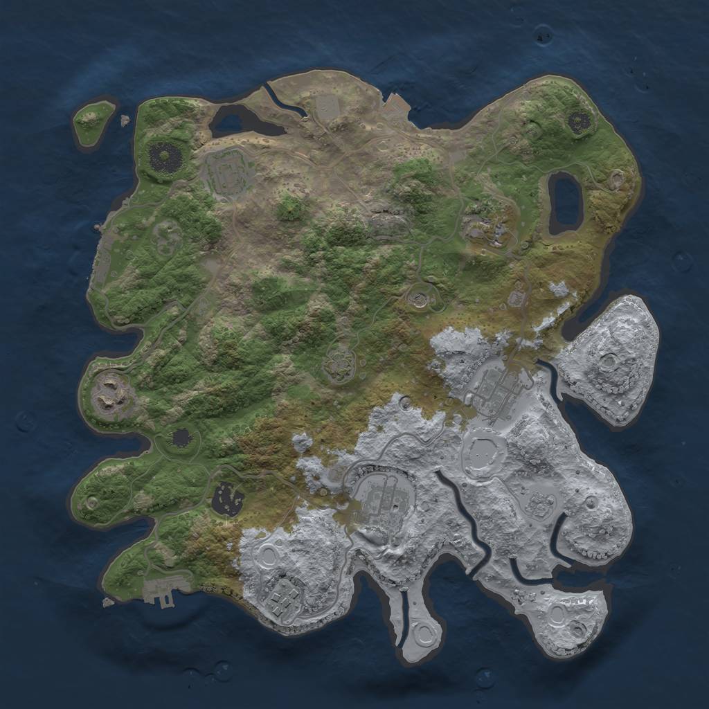 Rust Map: Procedural Map, Size: 3250, Seed: 618762735, 15 Monuments