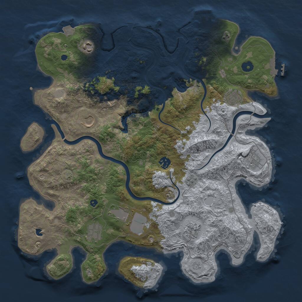 Rust Map: Procedural Map, Size: 4000, Seed: 1704110072, 15 Monuments