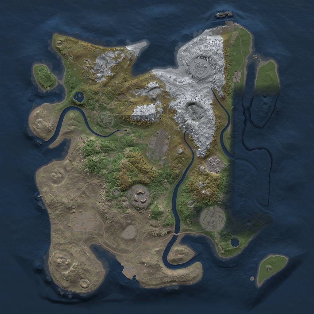 Rust Map: Procedural Map, Size: 3000, Seed: 114243131, 11 Monuments