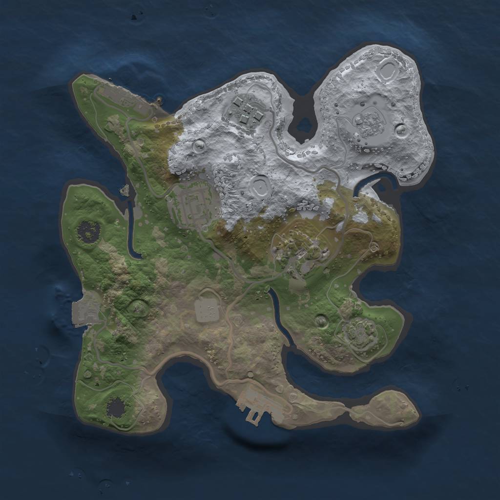 Rust Map: Procedural Map, Size: 2250, Seed: 69, 10 Monuments